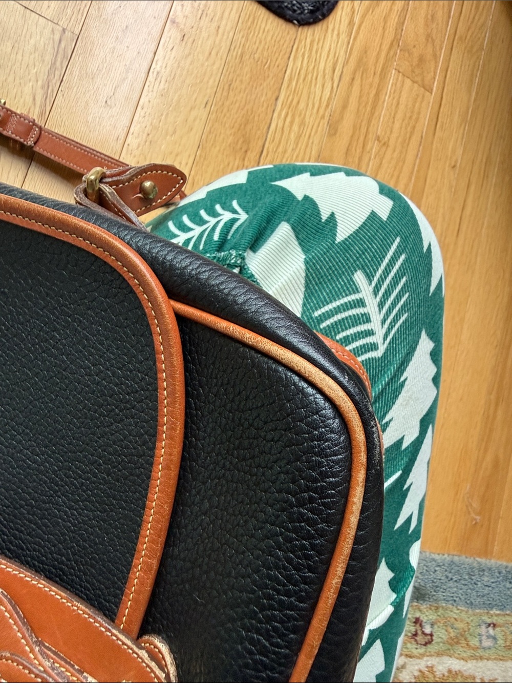 Dooney & Bourke Black with Tan Trim Pebbled Leather Crossbody - Picture 10 of 13